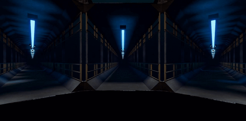 The darkening effect Animated example of the darkening effect exhibited in the game's environment